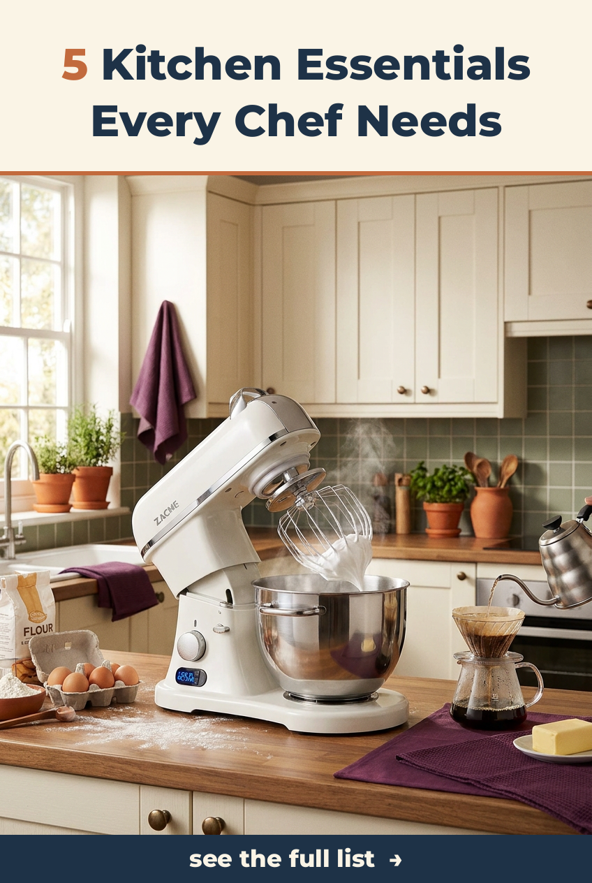 High-capacity stand mixer with built-in scale in a stylish kitchen setting.